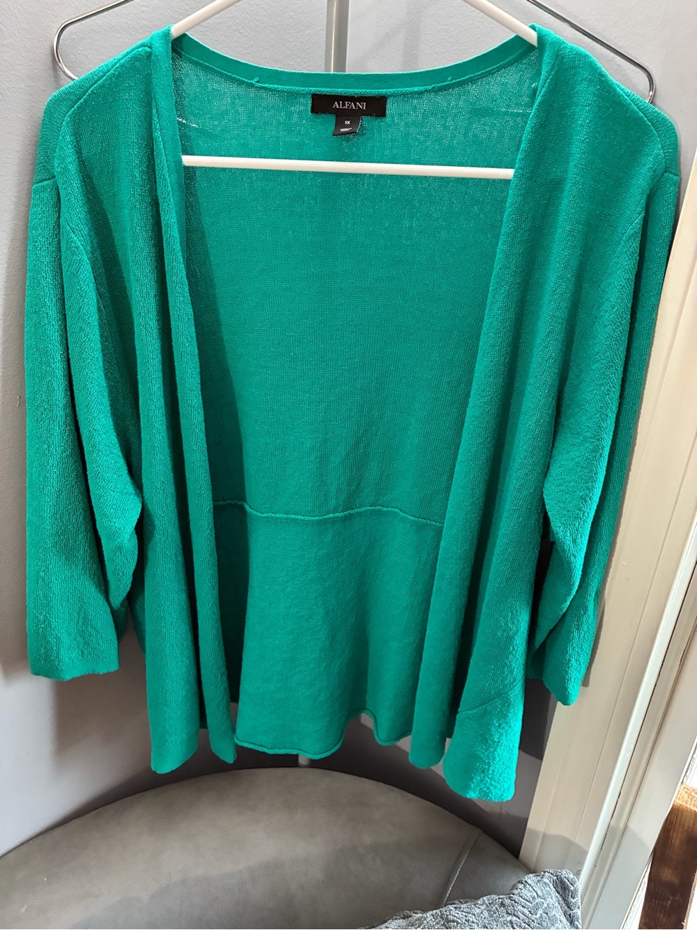 Alfani Teal Knit Open-Front Women's Cardigan